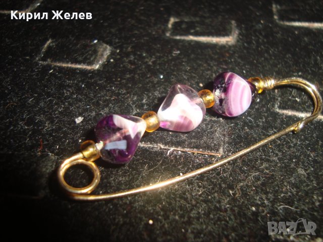 СКЪПОЦЕННА РЕТРО АРТ ДЕКО БРОШКА с ЯСПИС ИГЛА ФИБУЛА 23450, снимка 8 - Други - 33423114