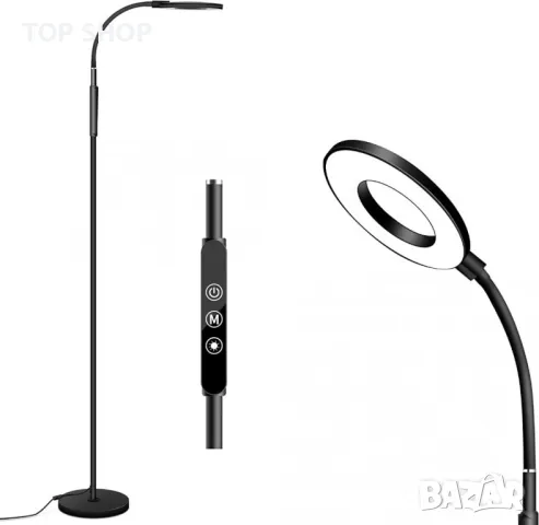 LED подова лампа с регулируем цвят и дистанционно управление със сензорен димер, снимка 7 - Лампиони - 48547769