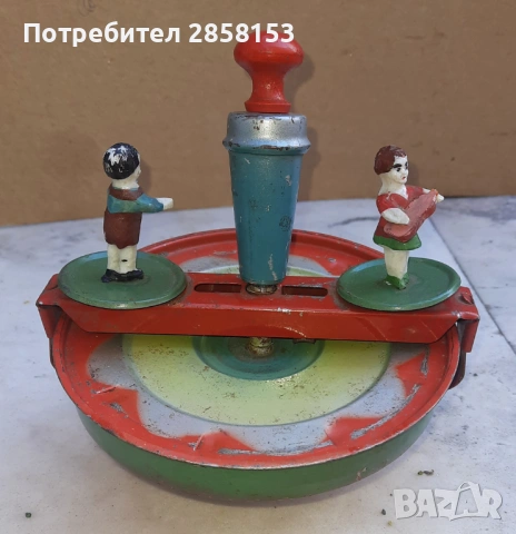 Стара ламаринена  играчка,въртележка,пумпал