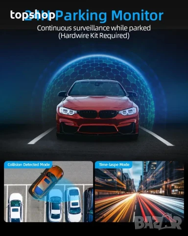 4K Dash Cam Q20 предна и задна, WiFi Даш камера, нощно виждане, 64GB SD, 170°, G-сензор, IPS, APP, снимка 4 - Аксесоари и консумативи - 50555876