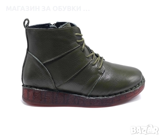 ДАМСКИ БОТИ ОТ ЕСТЕСТВЕНА КОЖА - код: Е18062, снимка 4 - Дамски боти - 52142352