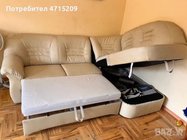 Ъглов диван с ракла и функция сън, снимка 4 - Дивани и мека мебел - 53174410