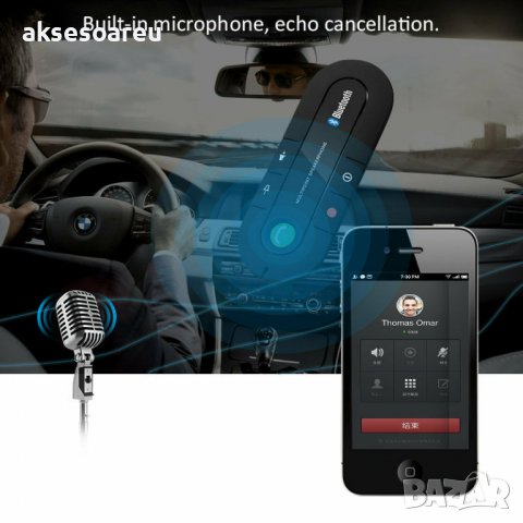 Блутут хендсфрий Bluetooth 4.1 комплект за свободни ръце Handsfree за кола с щипка Аудио адаптер Без, снимка 8 - Аксесоари и консумативи - 38280887