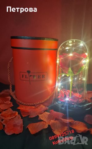 Вечна роза в луксозна кутия/Роза в кутия/вечна роза, снимка 3 - Декорация за дома - 44115806