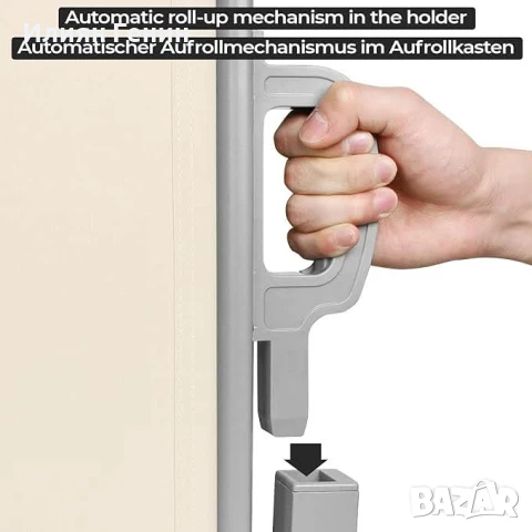 Jago® Прибиращ се параван за открито – 500 x 160 см, снимка 7 - Градински мебели, декорация  - 50844409