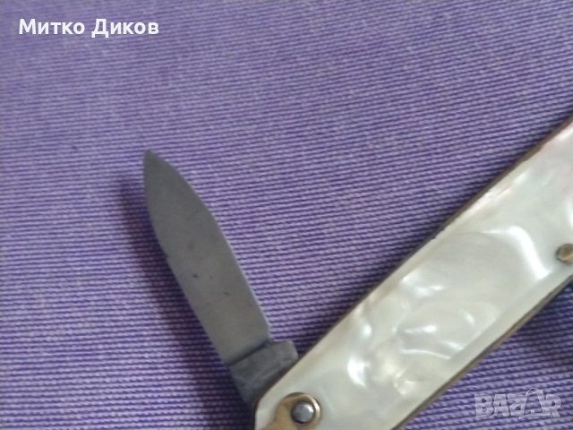  PRADEL марково ножче три части на френската армия седеф 81х65мм без луфт, снимка 10 - Ножове - 44048768