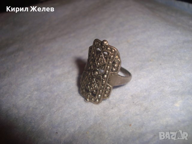 АРИСТОКРАТИЧЕН ПОСРЕБРЕН АЖУРЕН РЕТРО АРТ ПРЪСТЕН 20335, снимка 7 - Пръстени - 37442787