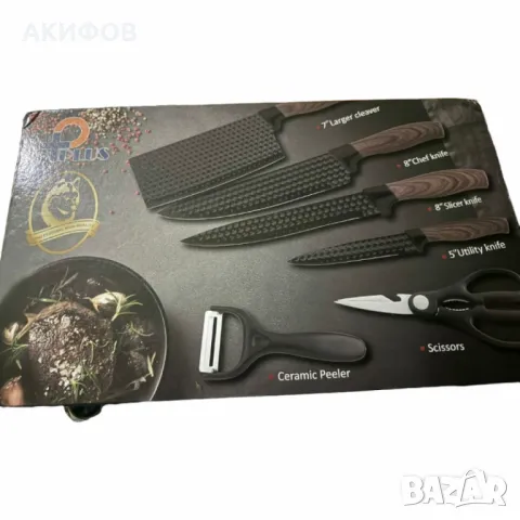 Kухненски комплект ножове – 6 части, снимка 5 - Прибори за хранене, готвене и сервиране - 49321560