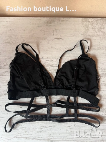 Ново черно дантелено бюстие с ленти под гърдите с регулиращи се презрамки S , M , L , XL размери, снимка 4 - Бельо - 52186927