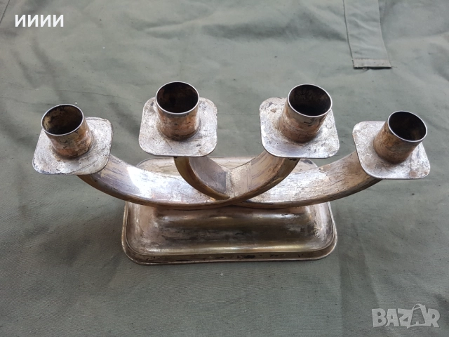 Посребрен свещник четворка