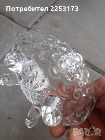 Руска стъклена бонбониера с крачета, снимка 3 - Декорация за дома - 35308615