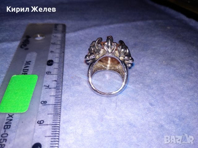 СКЪПОЦЕНЕН МЕДЕН ВИНТИДЖ - АРТ ПРЪСТЕН с БЯЛА ПОЗЛАТА 36991, снимка 8 - Пръстени - 39723571