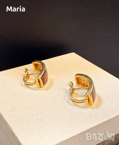 Дамски обеци жълто злато и брилянти, снимка 11 - Обеци - 52497821