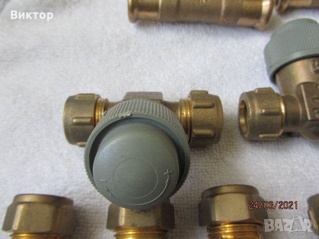 Месингови фитинги - сет от 12 броя, снимка 3 - ВИК - 31385243
