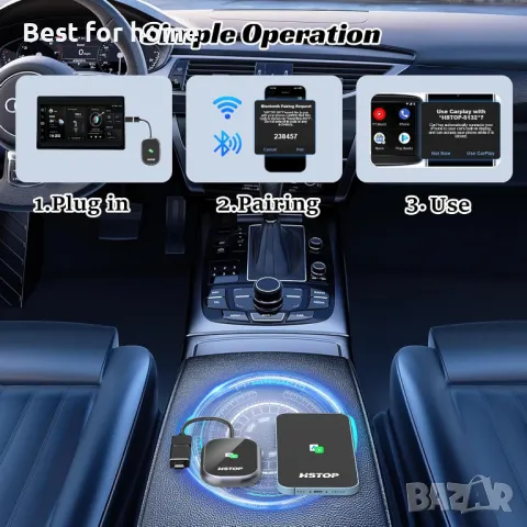 Безжичен адаптер Carplay и Android, снимка 7 - Аксесоари и консумативи - 49116456