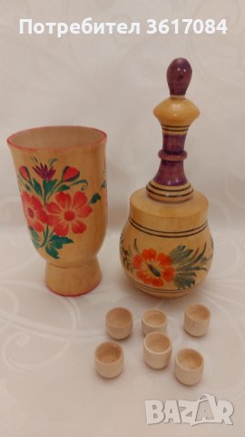 Руски традиционни дървени кутийки, вазички, мини сервизчета, снимка 8 - Антикварни и старинни предмети - 39398213