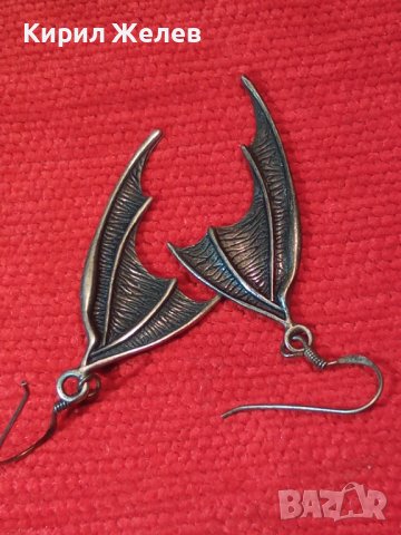 НЕВЕРОЯТНИ ГОТИЧЕСКИ СРЕБЪРНИ ОБЕЦИ ОКСИДИРАНО СРЕБРО 925 АНГЛИЯ Ръчна ХУДОЖЕСТВЕНА ИЗРАБОТКА 40009, снимка 6 - Обеци - 42656176