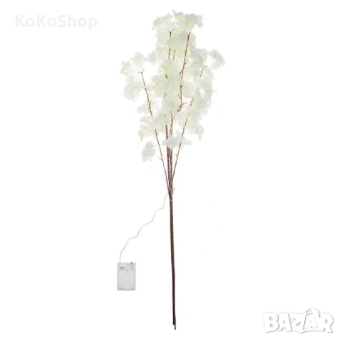 Декоративни клонки с цветя и LED светлини-135 см, снимка 2 - Изкуствени цветя - 53275367
