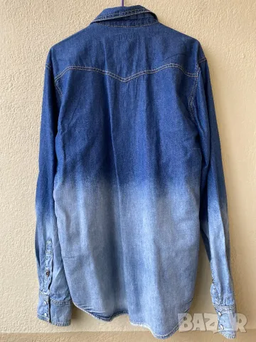 Мъжка дънкова риза ZARA - М, снимка 2 - Ризи - 48354330