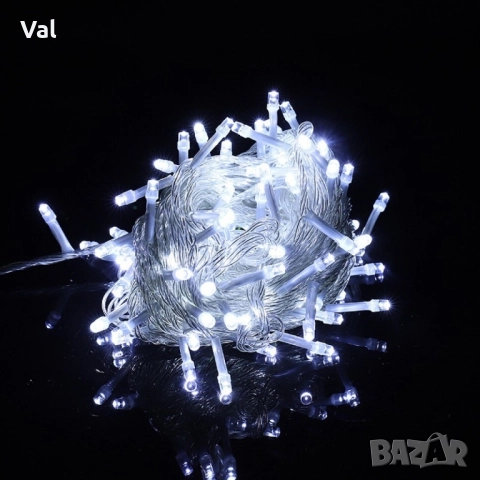 Коледна украса- LED светеща завеса, 300х60см цветове- жълт и многоцветен Дебел кабел, снимка 5 - Декорация за дома - 52503399