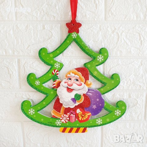 2589 Коледна украса 3D за стена Merry Christmas, 24 cm, снимка 7 - Декорация за дома - 35435184