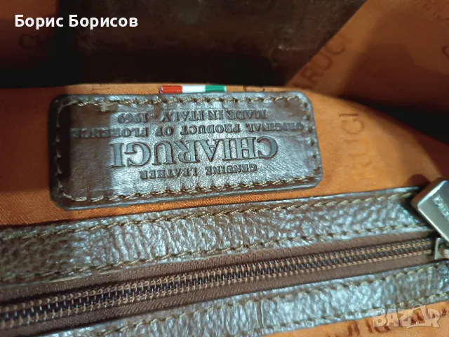 Кожена чанта  Chiarugi, снимка 5 - Чанти - 48560447