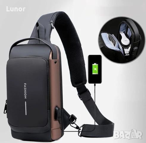 Водоустойчива чанта с USB зареждане и защита против кражба, снимка 8 - Чанти - 51354040