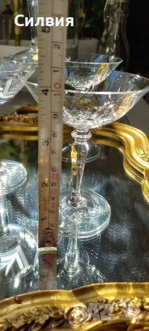 Ретро кристални малки чаши, снимка 6 - Антикварни и старинни предмети - 53433790