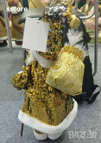 Луксозна коледна фигура Дядо Коледа в златно - 90 см, снимка 3 - Декорация за дома - 52728199