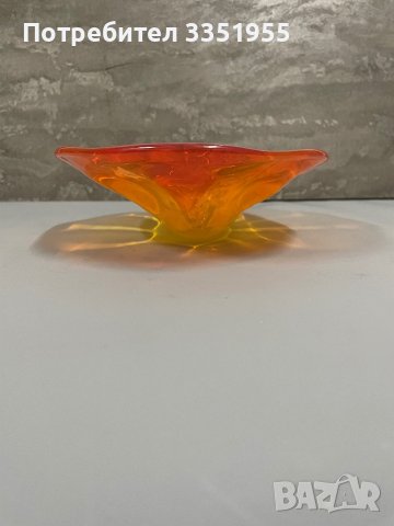 Фруктиера от цветно стъкло Мурано, снимка 3 - Декорация за дома - 43764202