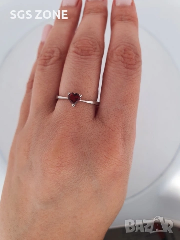 Сребърни Пръстени с Естествени Камъни, снимка 6 - Пръстени - 49843762