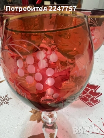 Сервиз кристални чаши за вино Bohemia, снимка 4 - Сервизи - 52621298