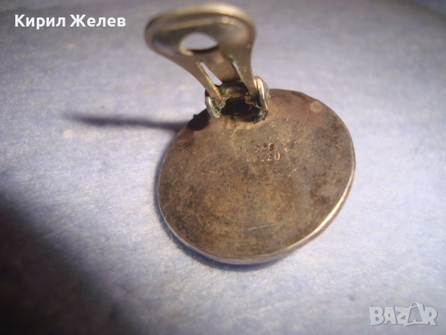СТАРА СРЕБЪРНА ОРНАМЕНТИРАНА МАРКОВА КЛИПС АРТ ОБЕЦА СРЕБРО 925 с ЮВЕЛИРНО ПОЛИРАН ЧЕРЕН ОНИКС 27303, снимка 4 - Обеци - 36817833