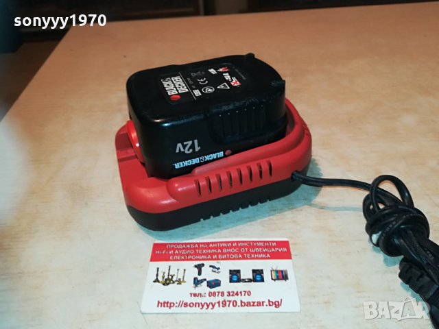 black & decker 12v battery+charger-внос швеицария 1405210934, снимка 10 - Винтоверти - 32870596
