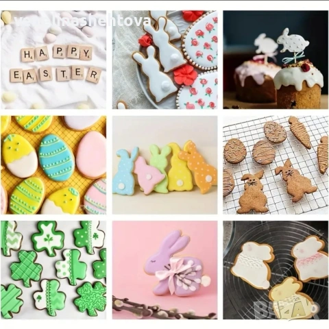 5 броя зайче заек яйце пиле метални резци резец бисквитки тесто фондан декорация , снимка 2 - Форми - 53116926