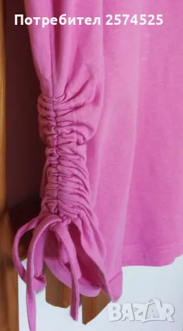 Pepco розова памучна блуза с къс ръкав XL, снимка 4 - Тениски - 47351662