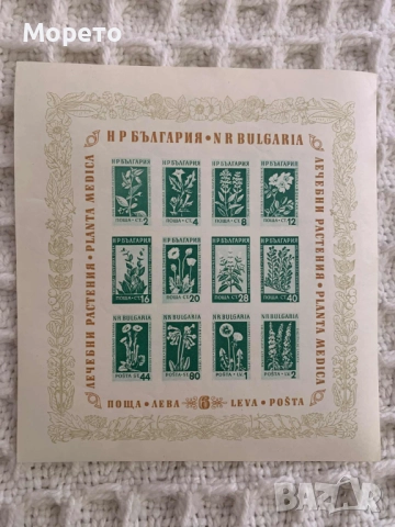 Блок,марка-Лечебни растения-1953 година