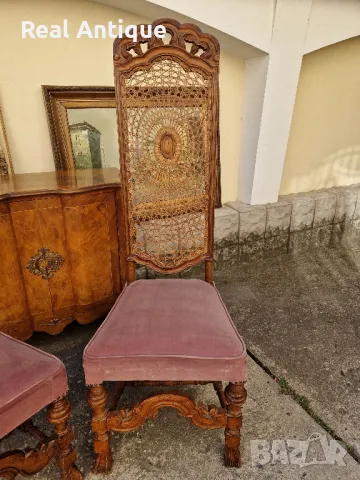 Страхотен чифт антикварни трапезни столове Чипъндейл , снимка 6 - Столове - 47667759