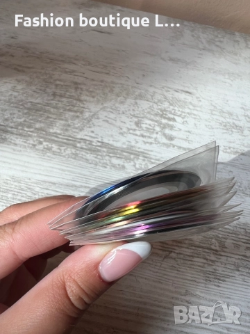 Комплект от 10 броя цветно тиксо тип лента за маникюр на ноктите ❤️, снимка 4 - Комплекти и лотове - 52352669