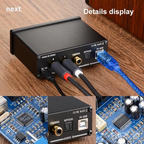 AIYIMA DAC A2 , мини ДАК с усилвател за слушалки и звукова карта HiFi + Гаранция, снимка 14 - Ресийвъри, усилватели, смесителни пултове - 43097801