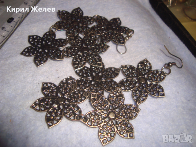 ФЛОРАЛНИ АЖУРНИ ЧЕТАЛНИ ВИНТИДЖ ОБЕЦИ - ЦВЕТЯ 4620, снимка 5 - Обеци - 36541415