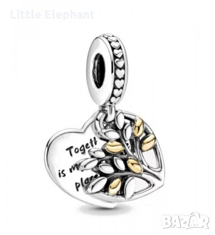 Outlet Sale Висящ елемент-сърце и дърво"Да бъдем заедно",Gold/нов