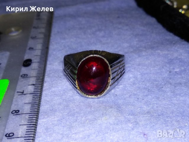 КРАСИВ КЛАСИЧЕСКИ АРИСТОКРАТИЧЕН ПРЪСТЕН от ПОСРЕБРЕНА БЛАГОРОДНА СТОМАНА с ПОЛИРАН КРИСТАЛ 17646, снимка 8 - Пръстени - 39976872