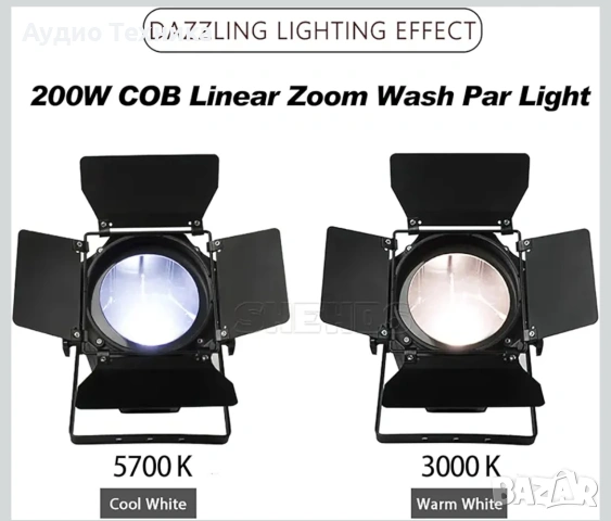 200W COB Zoom Par LED проектор. , снимка 5 - Лед осветление - 53291406