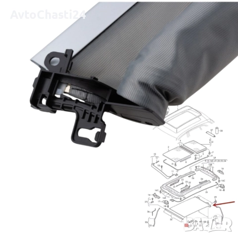 Щора за панорамен таван VW Touareg, Porsche Cayenne 7P0877307 KS7 Сив, снимка 5 - Части - 52873795