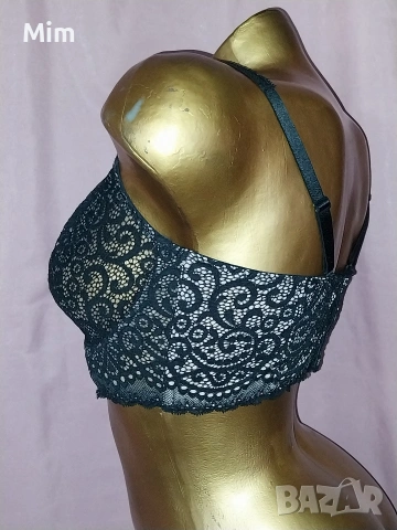 Prima Donna 75 F Черен дантелен сутиен с бежава подплата , снимка 2 - Бельо - 53398602