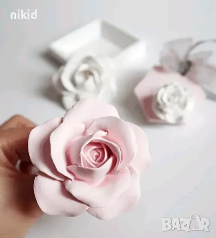 3d Голяма цъфнала роза силиконов молд форма декорация торта фондан шоколад свещ гипс сапун калъп, снимка 3 - Форми - 27145555