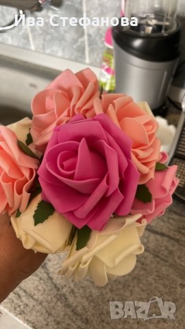 Букет от вечни рози Свети Валентин за празника на влюбените романтичен подарък, снимка 9 - Изкуствени цветя - 35658019