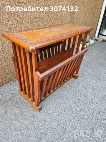 Ръчно изработена стойка/ масичка с дърворезба, снимка 2 - Декорация за дома - 49754378