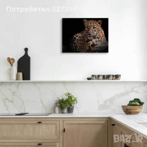 Картина на платно с дървена рамка-Гепард,30x40 см., снимка 3 - Картини - 48464265